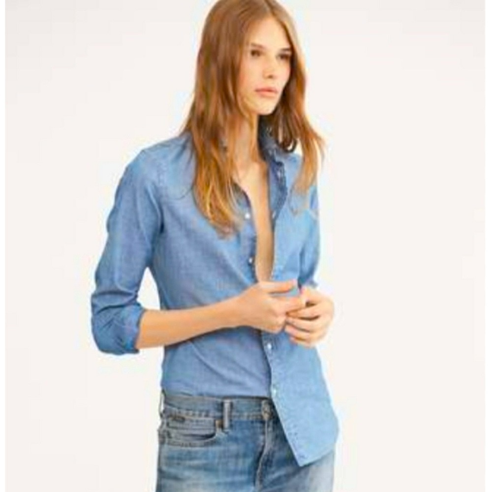 🆕 Banana Republic Chambray Long Sleeve Button Down Shirt (Linen/Cotton) NWT